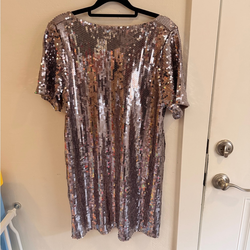Abercrombie & Fitch Silver Sequin Top
